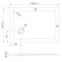 Piatto Doccia 70x100 cm in Acrilico Fosterberg Floret 2 Bianco Lucido