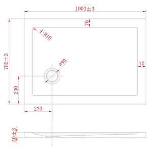 Piatto Doccia 70x100 cm in Acrilico Fosterberg Floret 2 Bianco Lucido