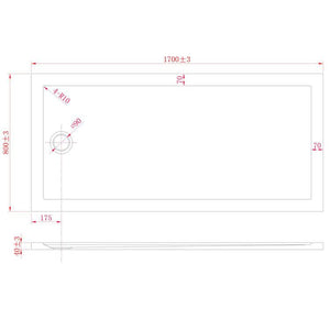 Piatto Doccia 80x170 cm in Acrilico Fosterberg Floret Bianco Lucido