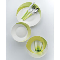 Set 7 pezzi Piatti + Posate + Bicchiere Eme Natura Green Verde