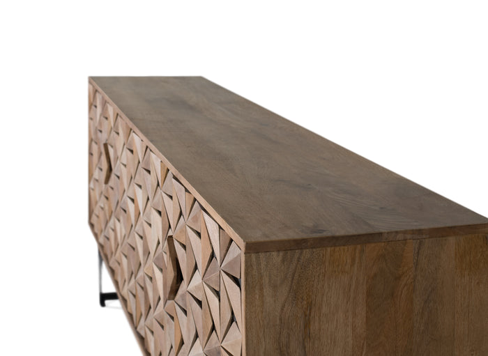 Credenza artigianale a 4 ante in legno di mango 177 cm