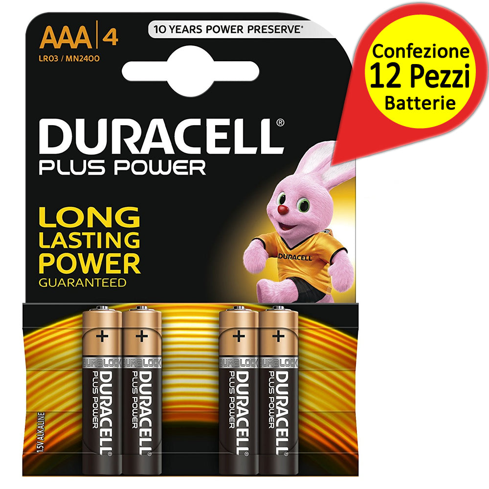 Durecell plus power aaa batterie alcaline confezione da 12 batterie