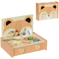 Cucina Giocattolo per Bambini Fornello e 12 Accessori in Legno