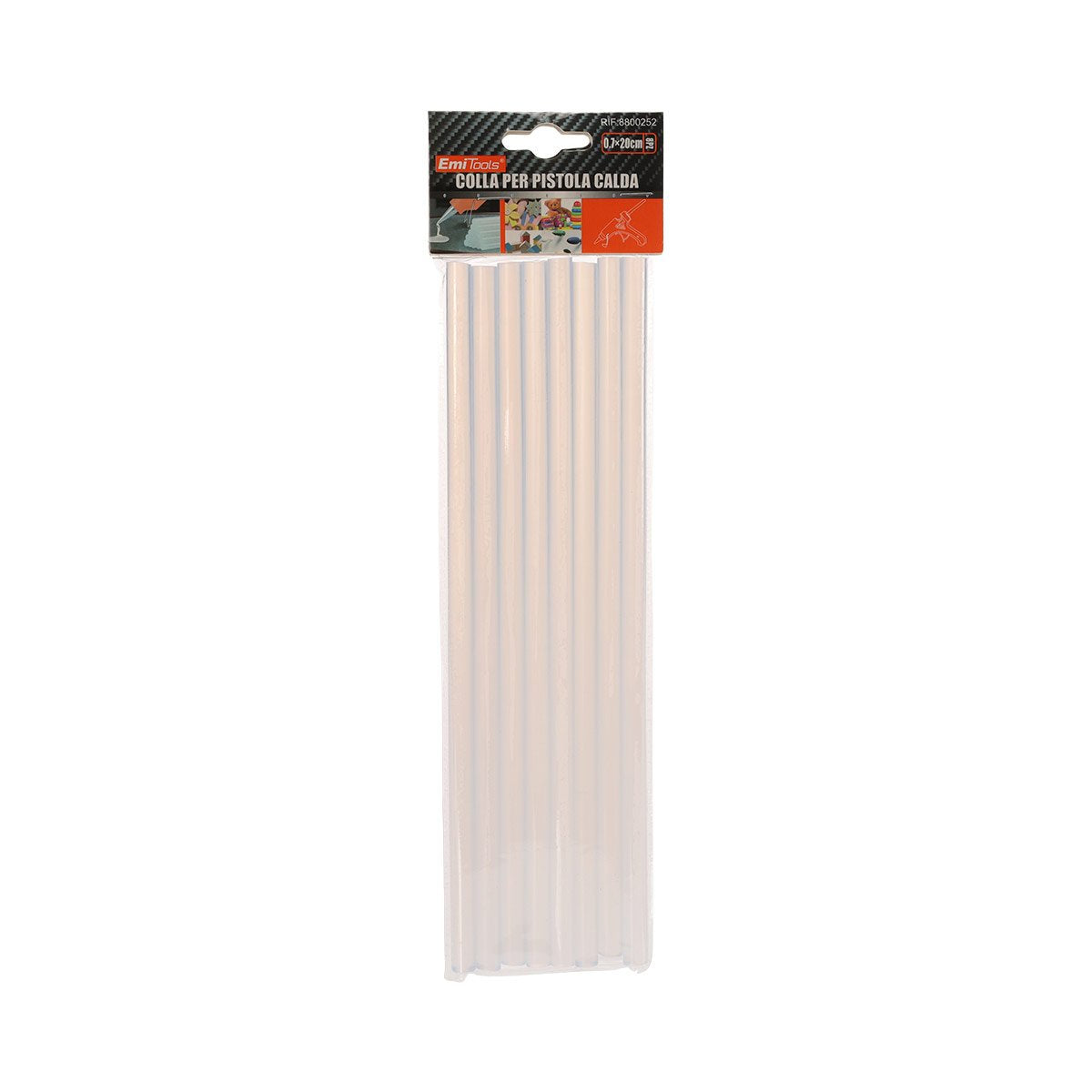 8 Pezzi di Stick Colla Trasparente D7mmX20cm Per Pistola Colla a Caldo