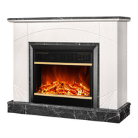 Camino Elettrico da Pavimento 85x110x27 cm Effetto Fiamma 1500W Madeira lux & Mars