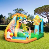 Castello Giostra Gonfiabile 350x275x220 cm con Scivolo Piscina e Pompa Multicolor