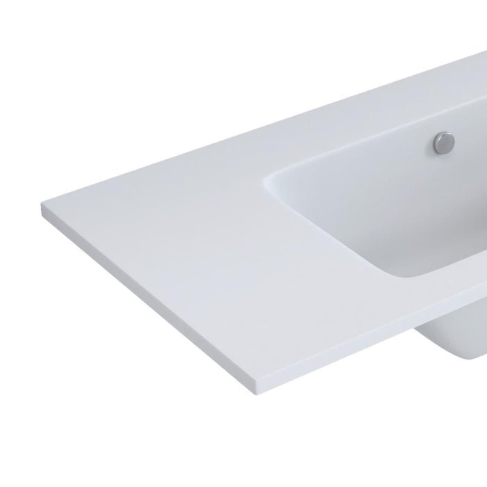 Lavabo ad incasso mineral marmo colore bianco opaco mobile composizione bagno *** misure 91x46 cm, confezione 1