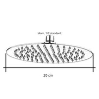 Soffione doccia tondo anticalcare da cm 20, doccia a pioggia