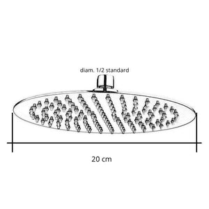 Soffione doccia tondo anticalcare da cm 20, doccia a pioggia