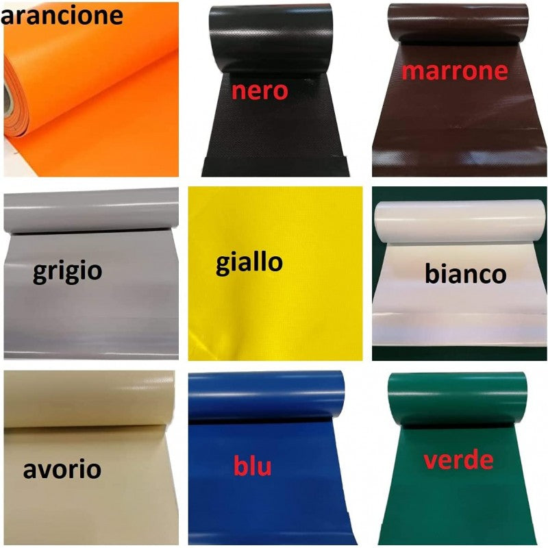 Telo PVC Impermeabile Giallo Telone Solo Rinforzato Sui Lati 650g/mq Copertura Esterna 5x5m Resistente, Multiuso