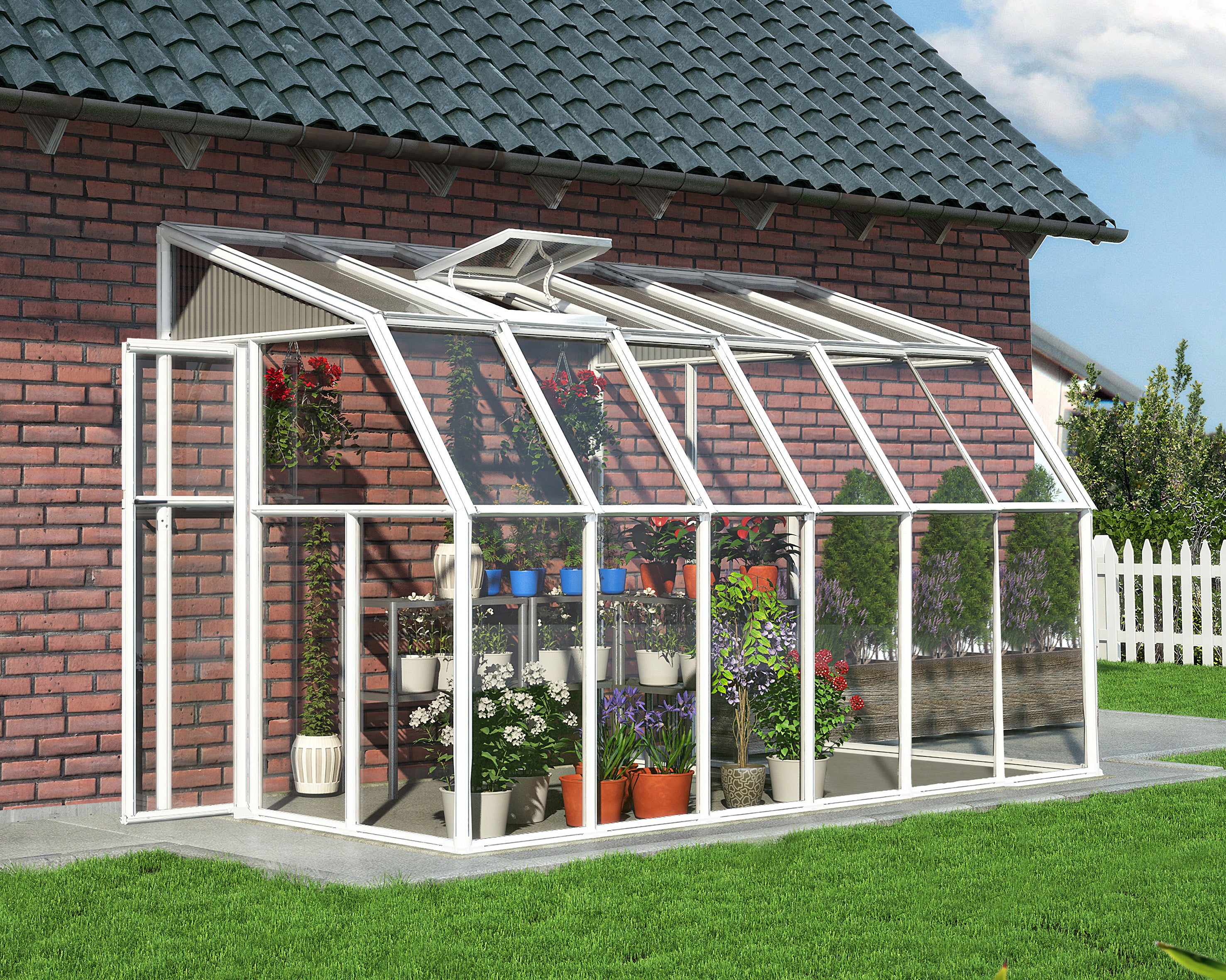 Veranda in Policarbonato Sun Room 2X3.8 m colore Bianco 