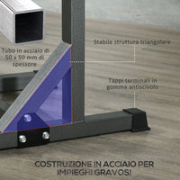 Supporto per Bilanciere Regolabile in Altezza 60-87x65x121-158 cm in Acciaio ed EVA Nero