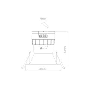 Faretto led incasso tondo colore bianco 230 volt potenza 8 watt switch ip44