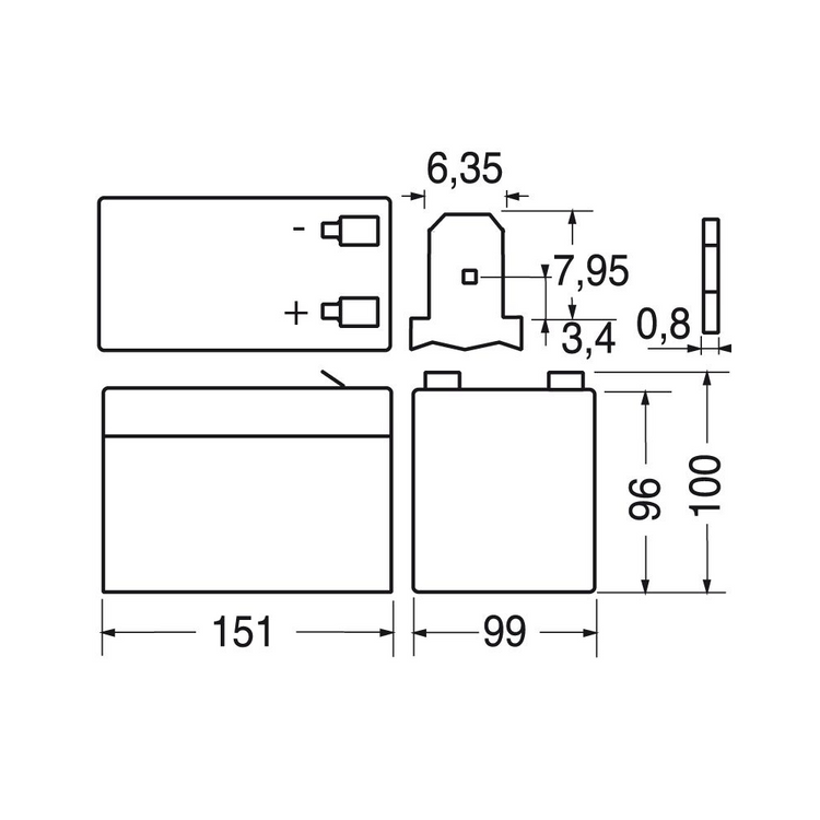 Batteria piombo 12 volt 12 ampere ricaricabile