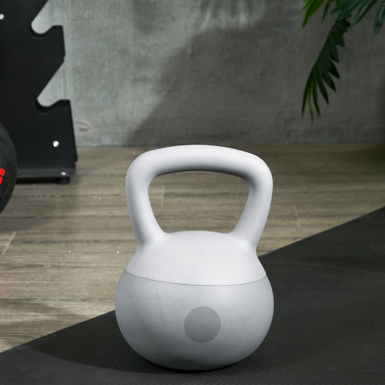 Kettlebell per Allenamento 12 Kg in PVC e Sabbia Metallica Grigio