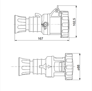 Presa mobile diritta industriale rossa 3p+n+t 16a trifase 380v ip67 gw62031h