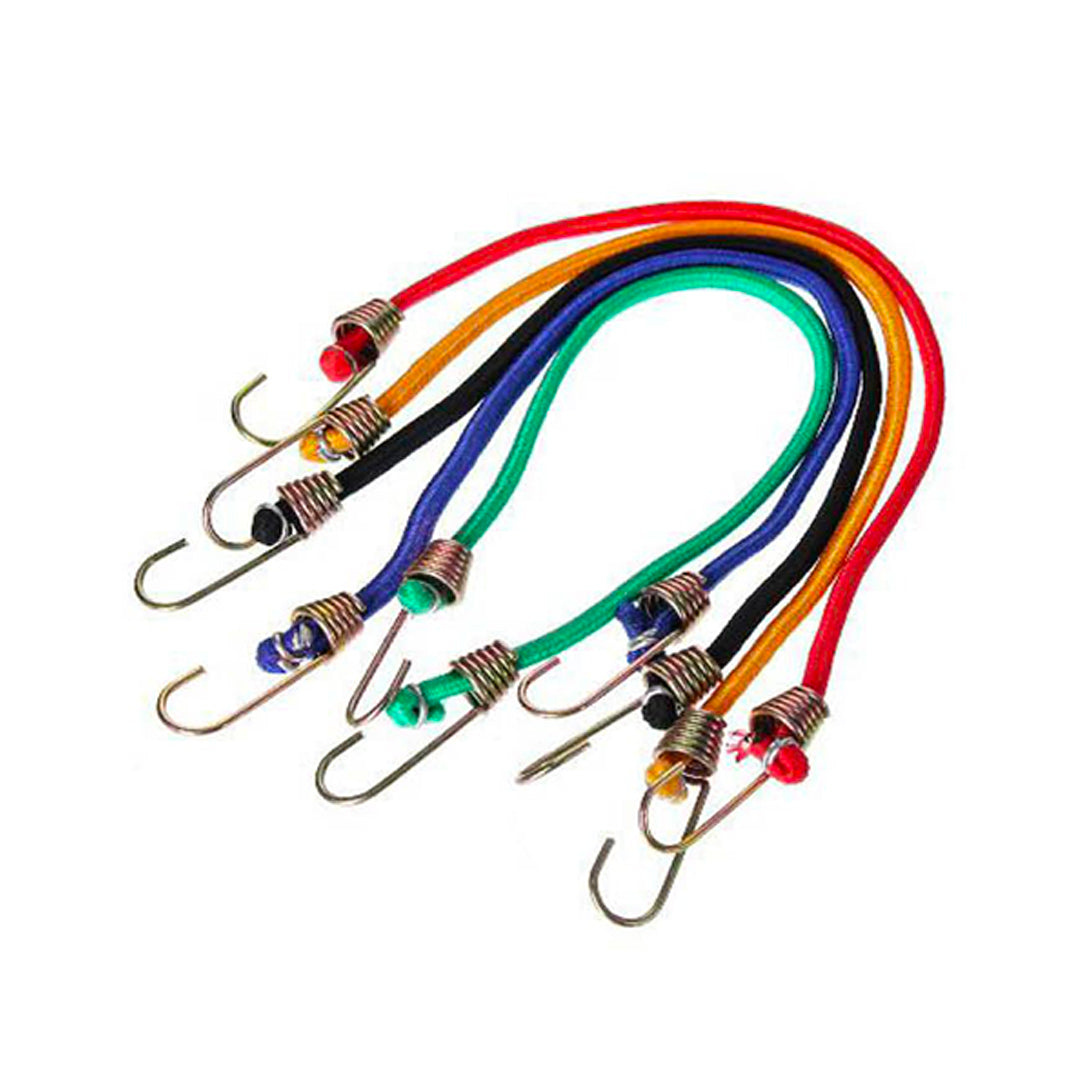 8 pcs Corde Elastiche con Ganci D4mm x 30cm Colorate