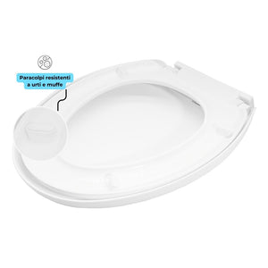 Sedile wc copri water tavoletta vaso universale bianco polipropilene pp sistema soft closing bagno *** pezzi 1