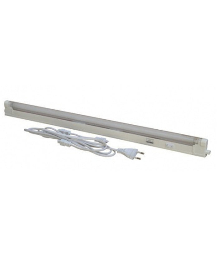 8w Tubo Neon 45cm Led Completo Di Plafoniera T5 Luce Bianco Caldo 3000k Cavo 1mt         