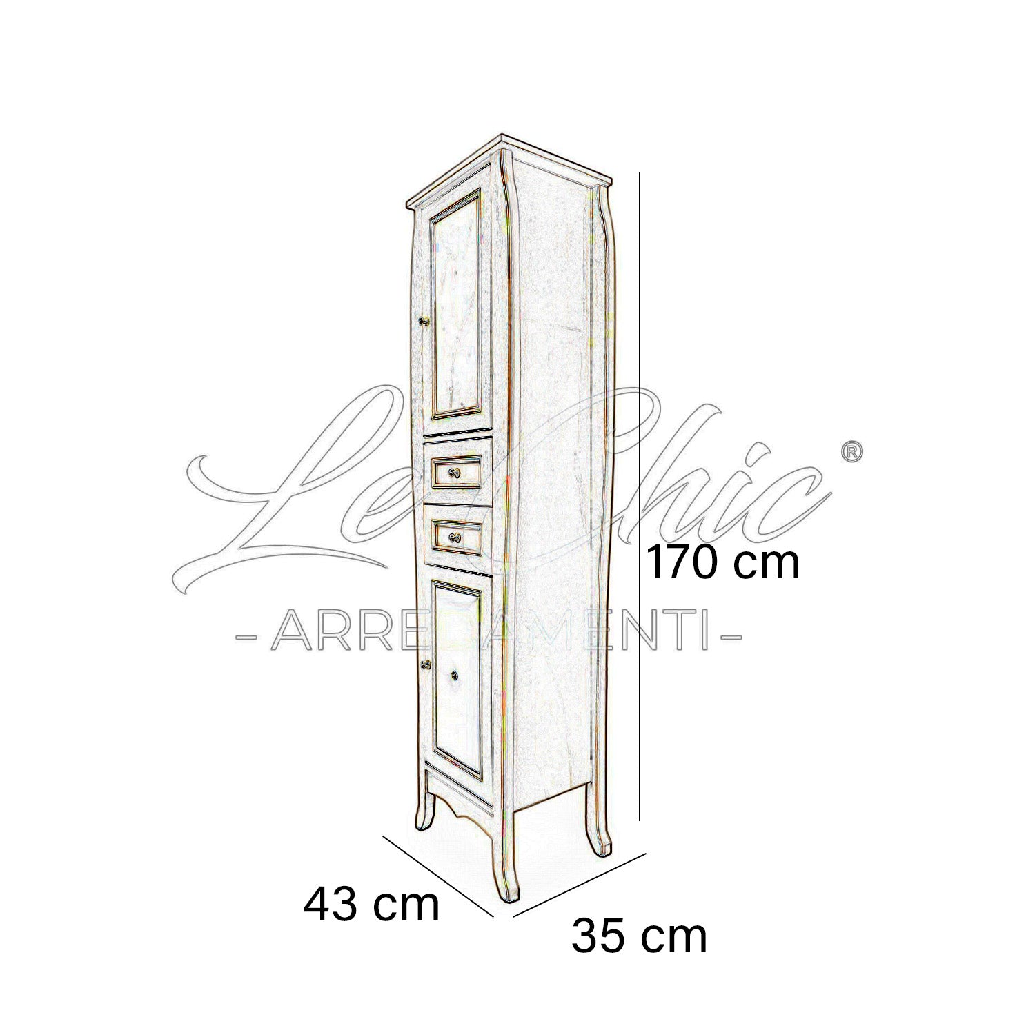 Colonna da bagno dettagli ecopelle