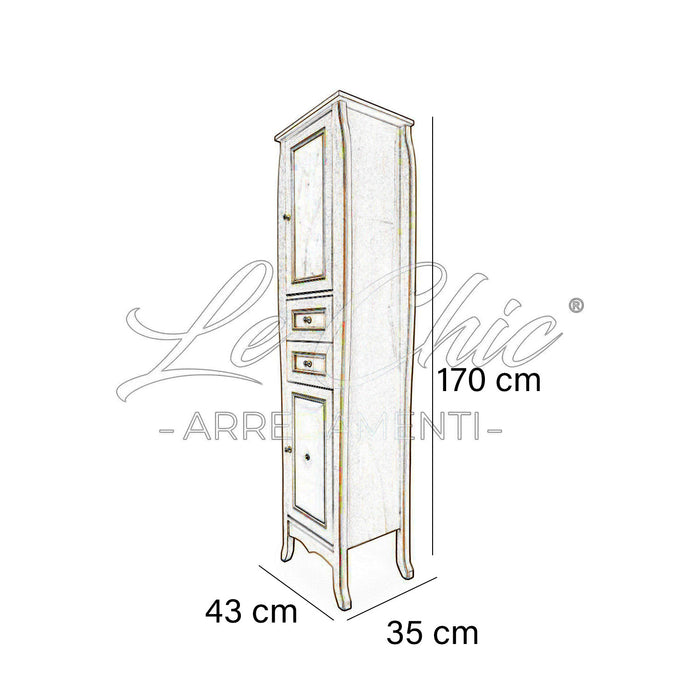 Colonna da bagno dettagli ecopelle