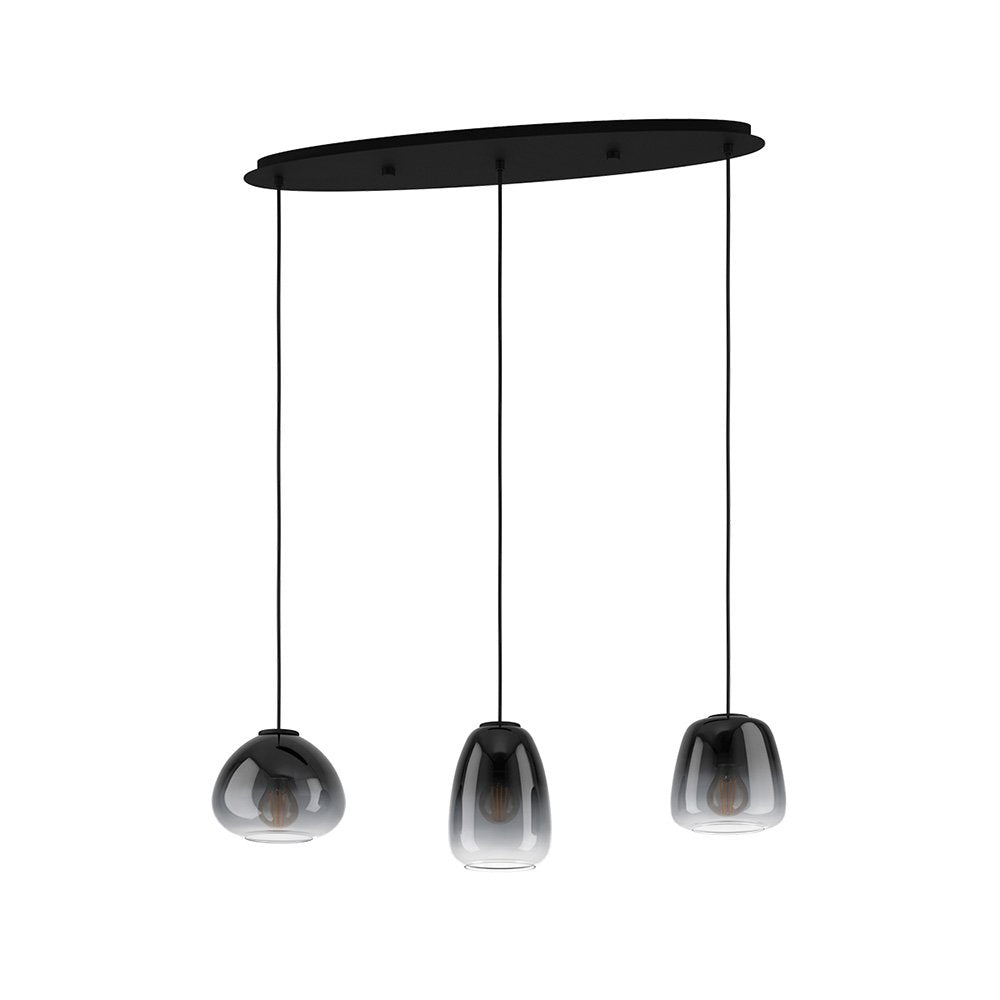 Lampadario Contemporaneo Aguilares 3 Luci Metallo Nero