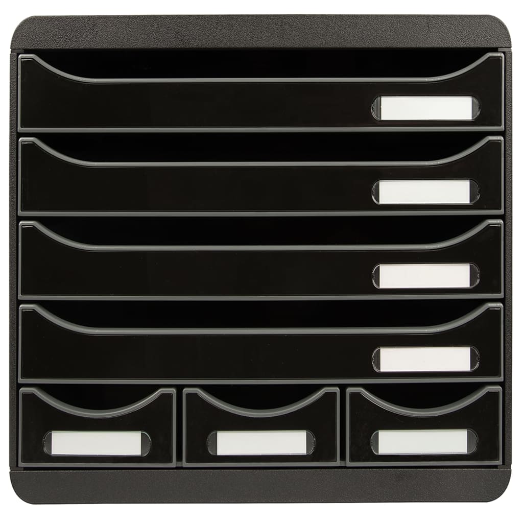 Exacompta Set Cassetti Scrivania Store-Box con 7 Cassetti Nero Lucido 444600