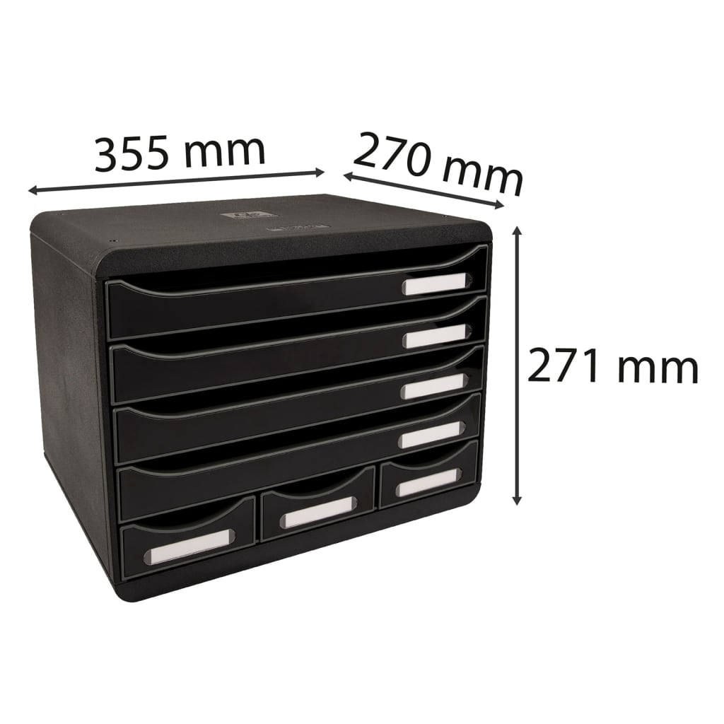 Exacompta Set Cassetti Scrivania Store-Box con 7 Cassetti Nero Lucido 444600