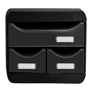 Exacompta Set Cassetti Scrivania Smal-Box Black con 3 Cassetti Lucido 444592