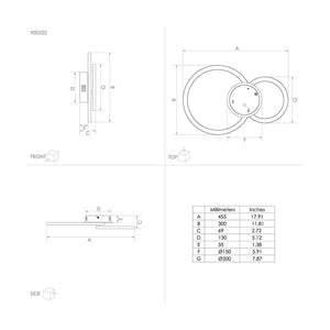 Plafoniera Moderna Parrapos-Z 2 Led Acciaio Nero Diffusori Tondi