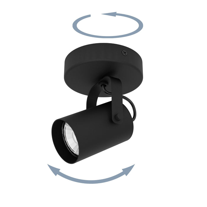 Spot Contemporaneo Sorego In Acciaio Nero 1 Luce Gu10 3W Ip20