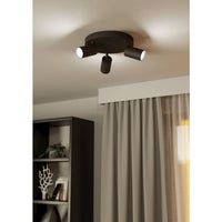 Spot Moderno Telimbela Z In Acciaio Nero 3 Luci Gu10 4,9W Ip20