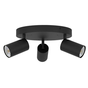 Spot Moderno Telimbela Z In Acciaio Nero 3 Luci Gu10 4,9W Ip20