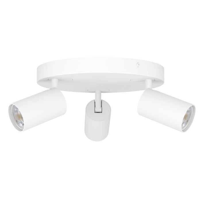 Spot Moderno Telimbela Z In Acciaio Bianco 3 Luci Gu10 4,9W Ip20