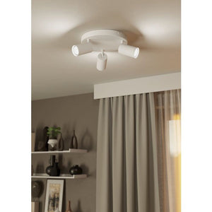 Spot Moderno Telimbela Z In Acciaio Bianco 3 Luci Gu10 4,9W Ip20