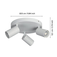 Spot Moderno Telimbela Z In Acciaio Bianco 3 Luci Gu10 4,9W Ip20