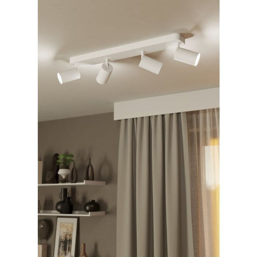 Spot Moderno Telimbela Z In Acciaio Bianco 4 Luci Gu10 4,9W Ip20