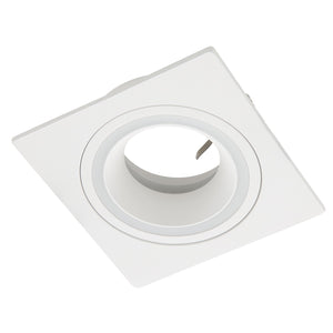 Faretto Ad Incasso Moderno Carosso In Alluminio Bianco 1 Luce Gu10 35W Ip20