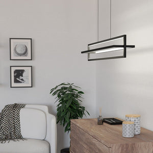 Lampadario Moderno Siberia Led Acciaio Nero