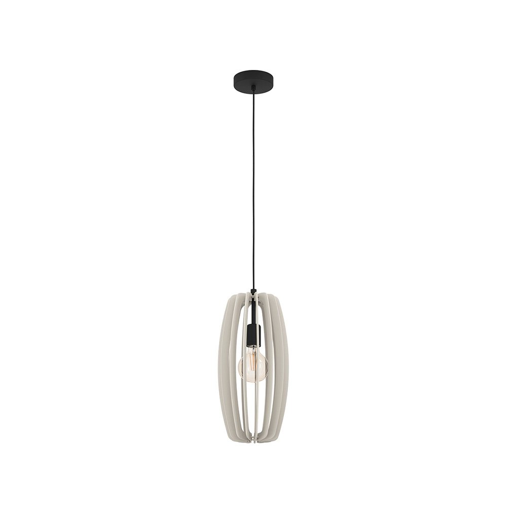 Lampadario Industrial Bajazzara 1 Luce Acciaio Nero Diffusore Grigio