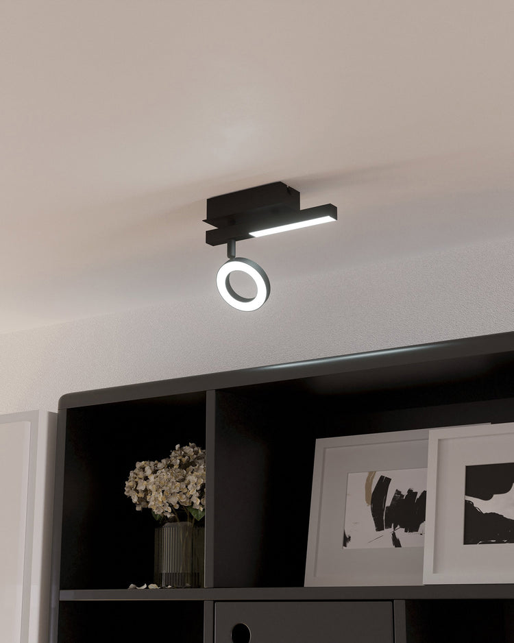 Spot Moderno Cardillio 2 In Alluminio Nero 1 Luce Led 3,2W 3000K Ip20