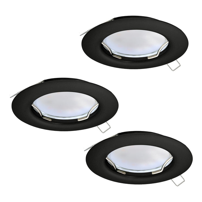 Faretto Ad Incasso Moderno Peneto In Acciaio Nero 3 Luci Gu10 2,8W