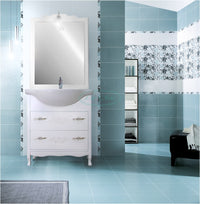 Arredo bagno 85 contemporaneo bianco shabby specchio