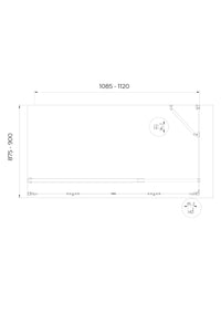 Box cabina doccia con ingresso libero apertura a libro pieghevole e lastra fissa reversibile H 190 cromo trasparente anticalcare misure  87,5-90 Fisso + Porta 108,5-112