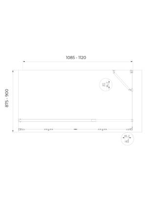 Box cabina doccia con ingresso libero apertura a libro pieghevole e lastra fissa reversibile H 190 cromo trasparente anticalcare misure  87,5-90 Fisso + Porta 108,5-112