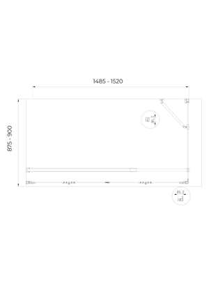 Box cabina doccia con ingresso libero apertura a libro pieghevole e lastra fissa reversibile H 190 cromo trasparente anticalcare misure  87,5-90 Fisso + Porta 148,5-152