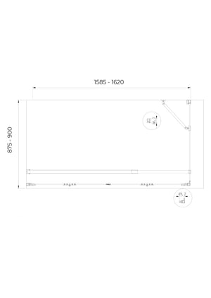 Box cabina doccia con ingresso libero apertura a libro pieghevole e lastra fissa reversibile H 190 cromo trasparente anticalcare misure  87,5-90 Fisso + Porta 158,5-162