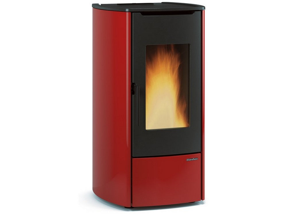 extraflame termostufa a pellet marina idro h11 col. bordeaux vit53849