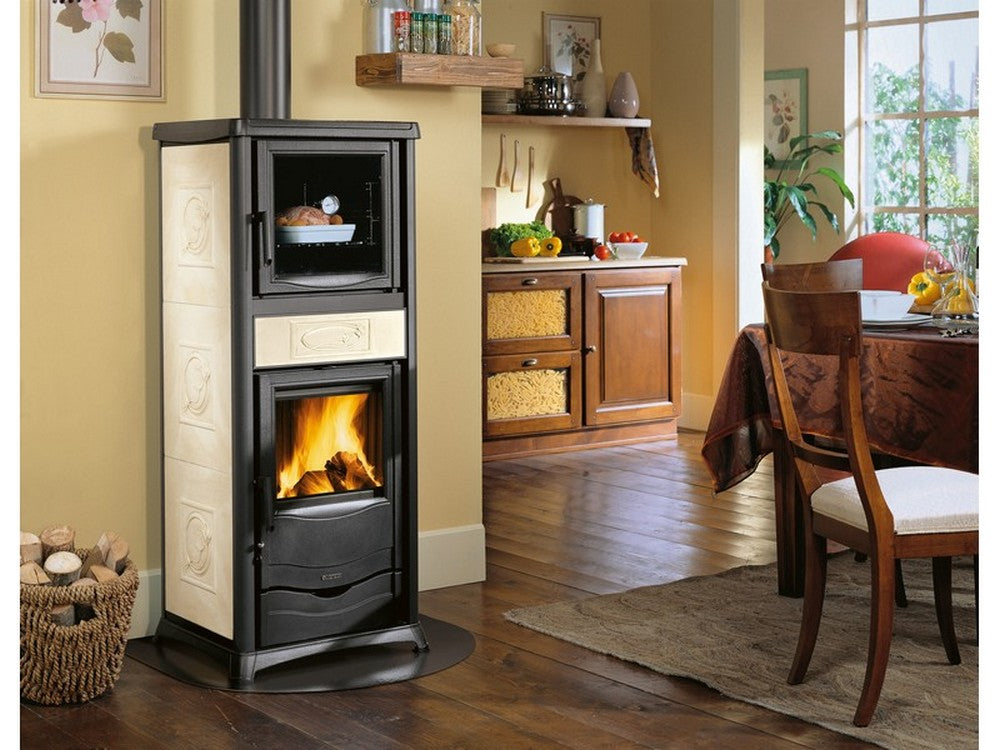 la nordica stufa a legna rossella plus forno evo col. liberty panna vit49548