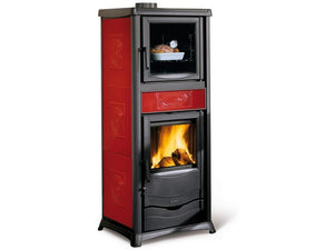 la nordica stufa a legna rossella plus forno evo col. liberty bordeaux vit49547